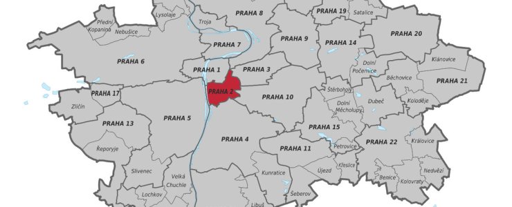 Прага 2 на карте праги как переехать жить в финляндию из россии