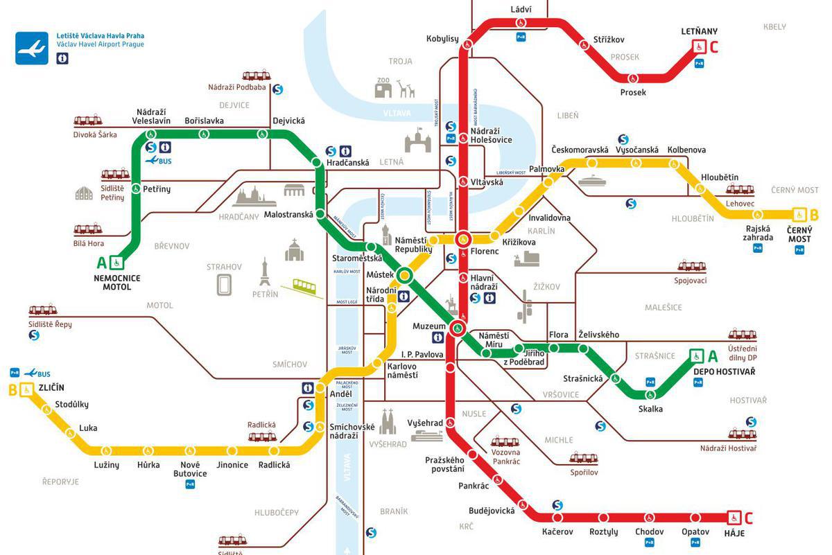 Карта метро станция пражская