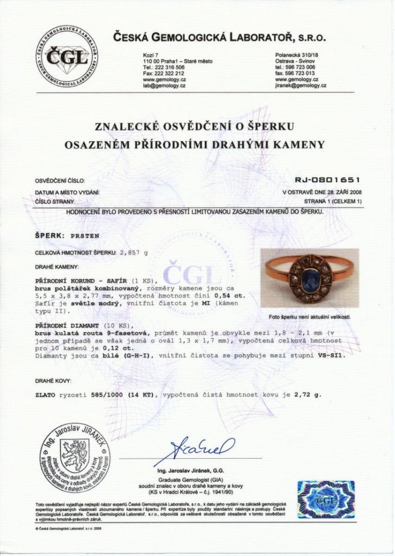 сертификат на покупку золота в Праге